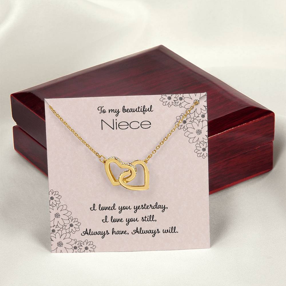 To My Beautiful Niece Interlocking Hearts Necklace
