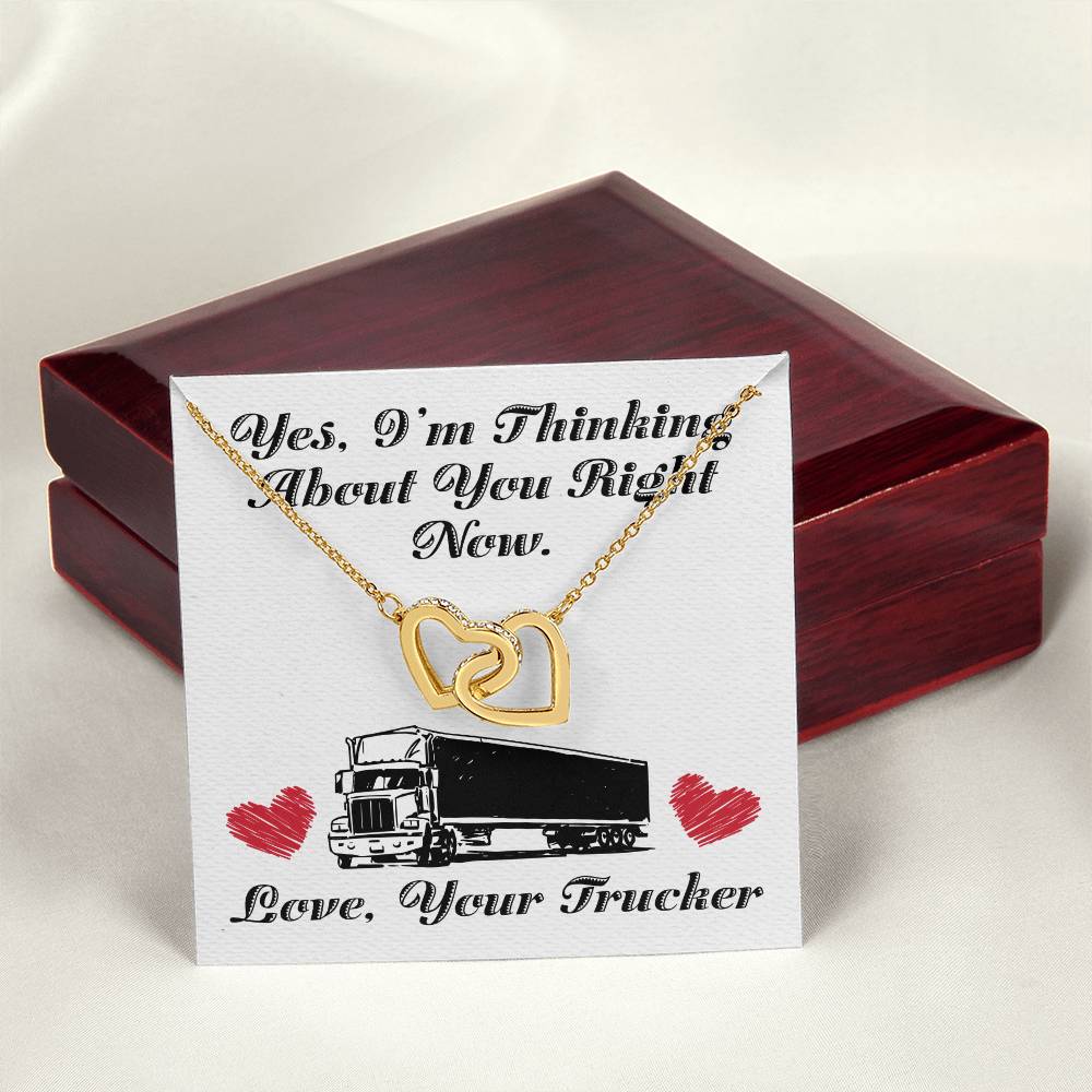 Trucker'S Girlfriend- Interlocking Heart Necklace Interlocking Hearts Necklace