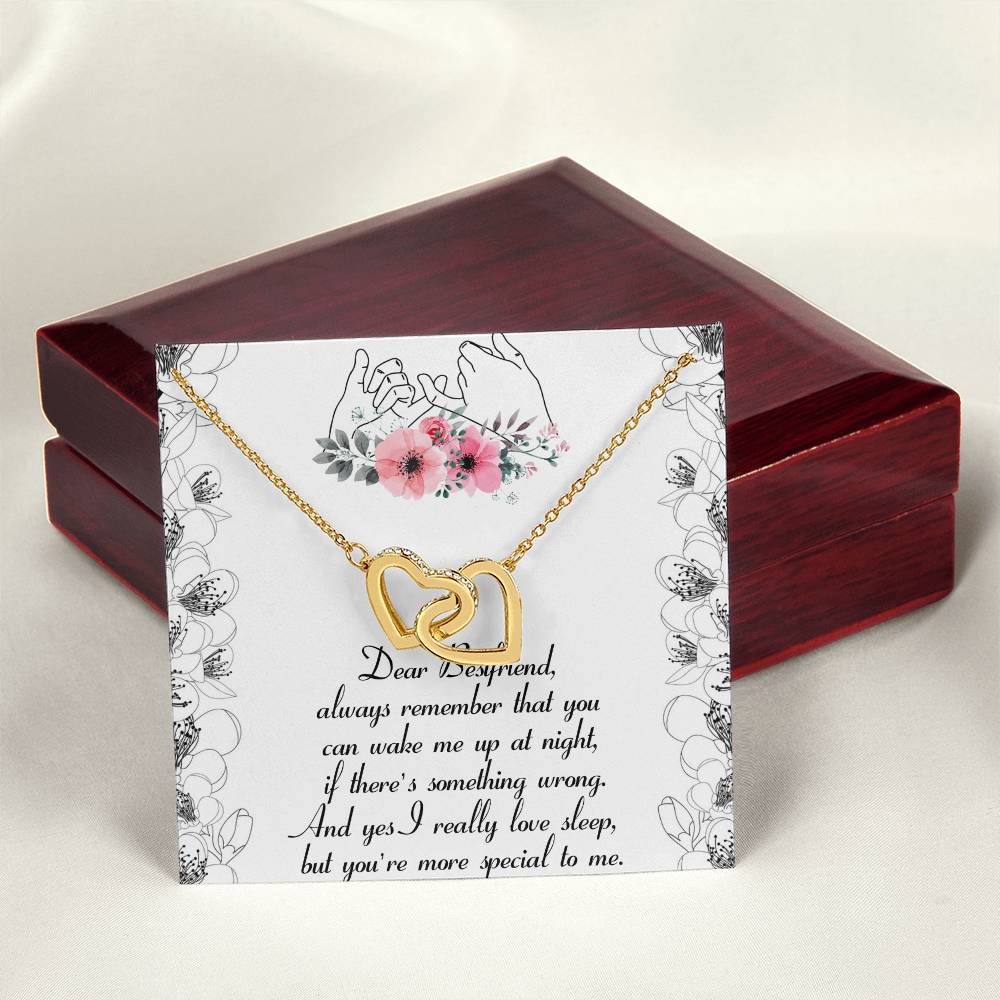 Dear Bestfriend Interlocking Hearts Necklace Message Card