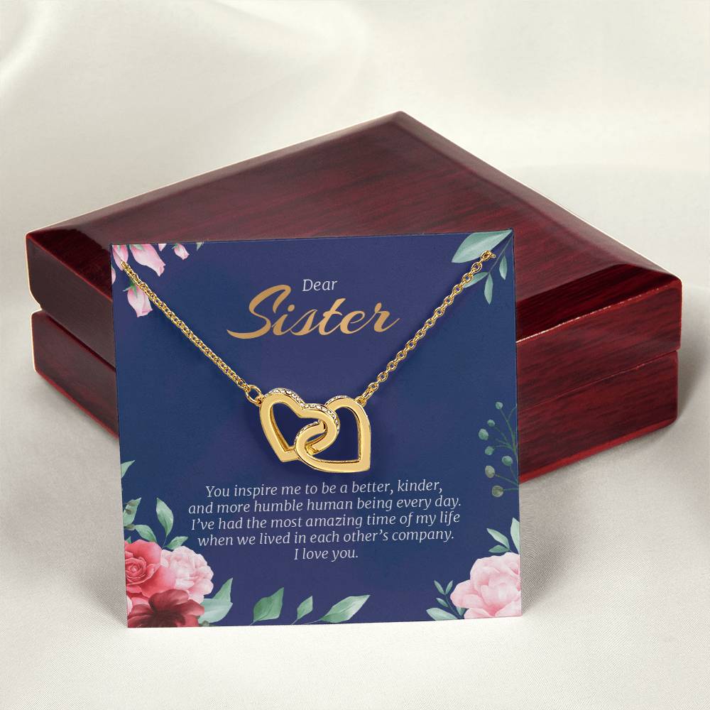 Interlocking Hearts Necklace For Sister