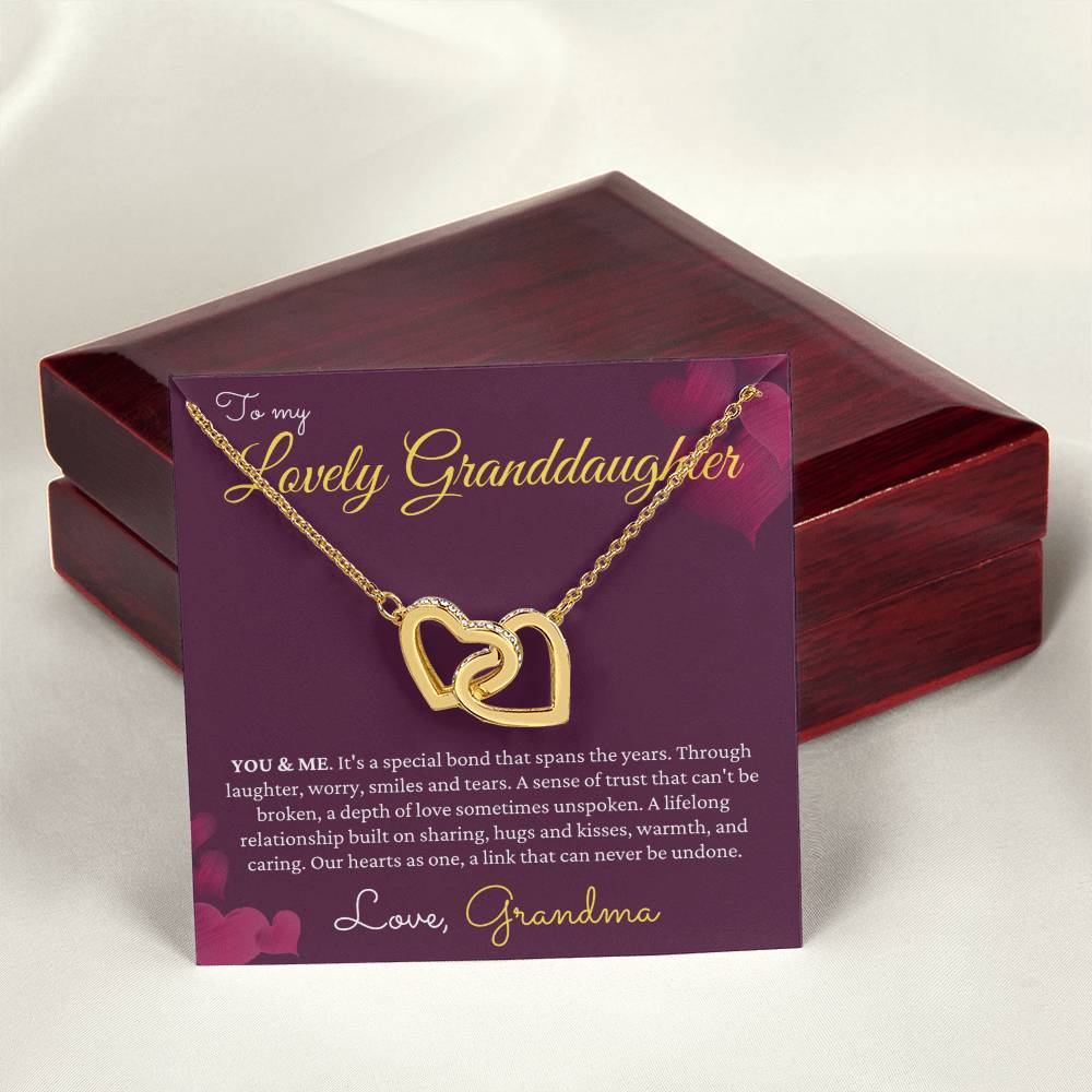 To My Granddaughter Gift From Grandmother Grandma And Granddaughter Necklace Granddaughter Christmas Gift Granddaughter Interlocking Hearts Necklace