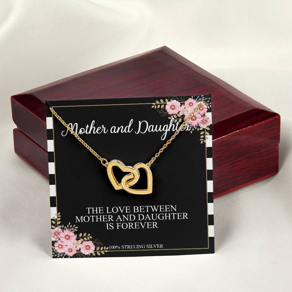 Mother And Daughter Love - Princess Love For Mom - Mother Love For Daughter Interlocking Hearts Necklace