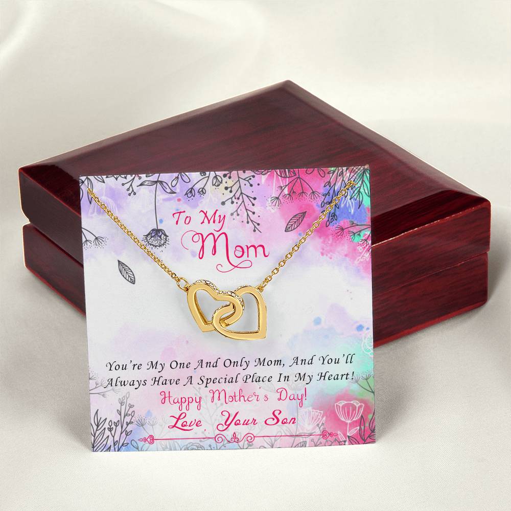 To My Beautiful Mom Necklace Mothersday Gift From Daughter Mom Gift From Son Mom Necklace Mom Birthday Gift Mother'S Day Necklace Interlocking Hearts Necklace