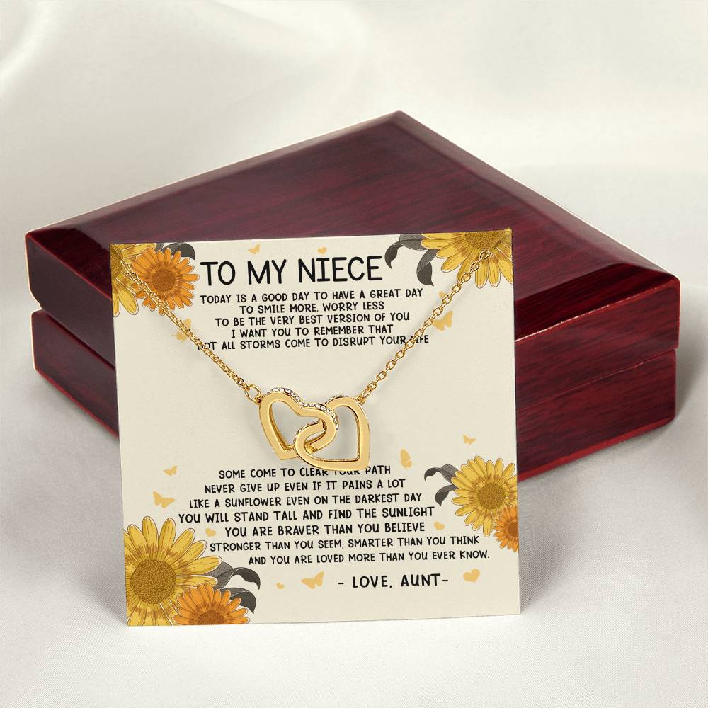 Today Is Good Day - Great Gift For Niece Interlocking Hearts Necklace