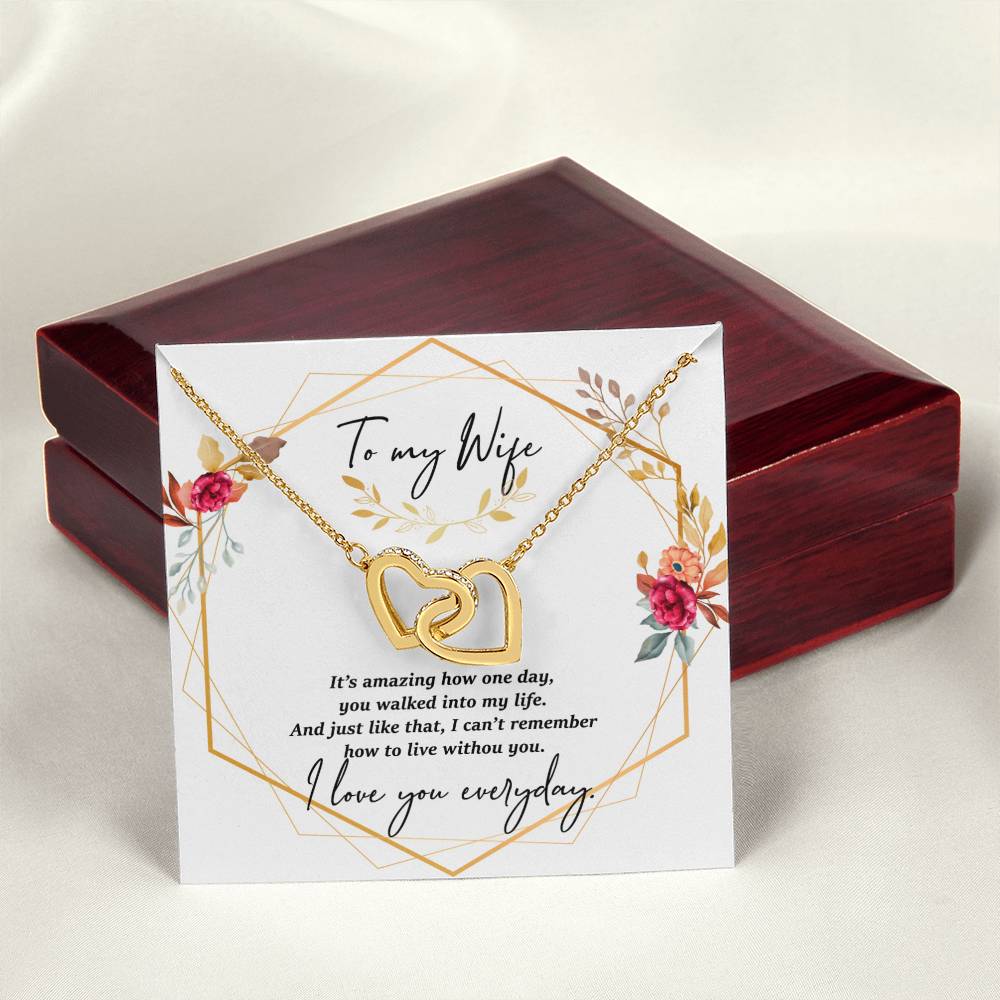 I Love You Everyday Interlocking Hearts Necklace