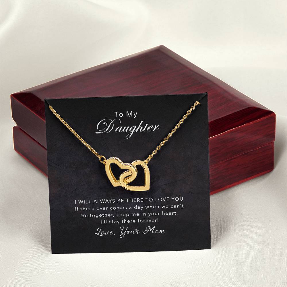 To My Daughter - Keep Me In Your Heart - Necklace Interlocking Hearts Necklace