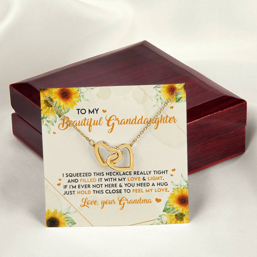 Feel My Love - Best Gift For Granddaughter Interlocking Hearts Necklace