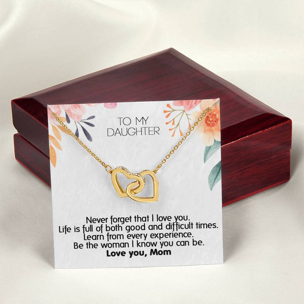 Mom ! Perfect Gift For Your Daughter - Unique Necklace Interlocking Hearts Necklace