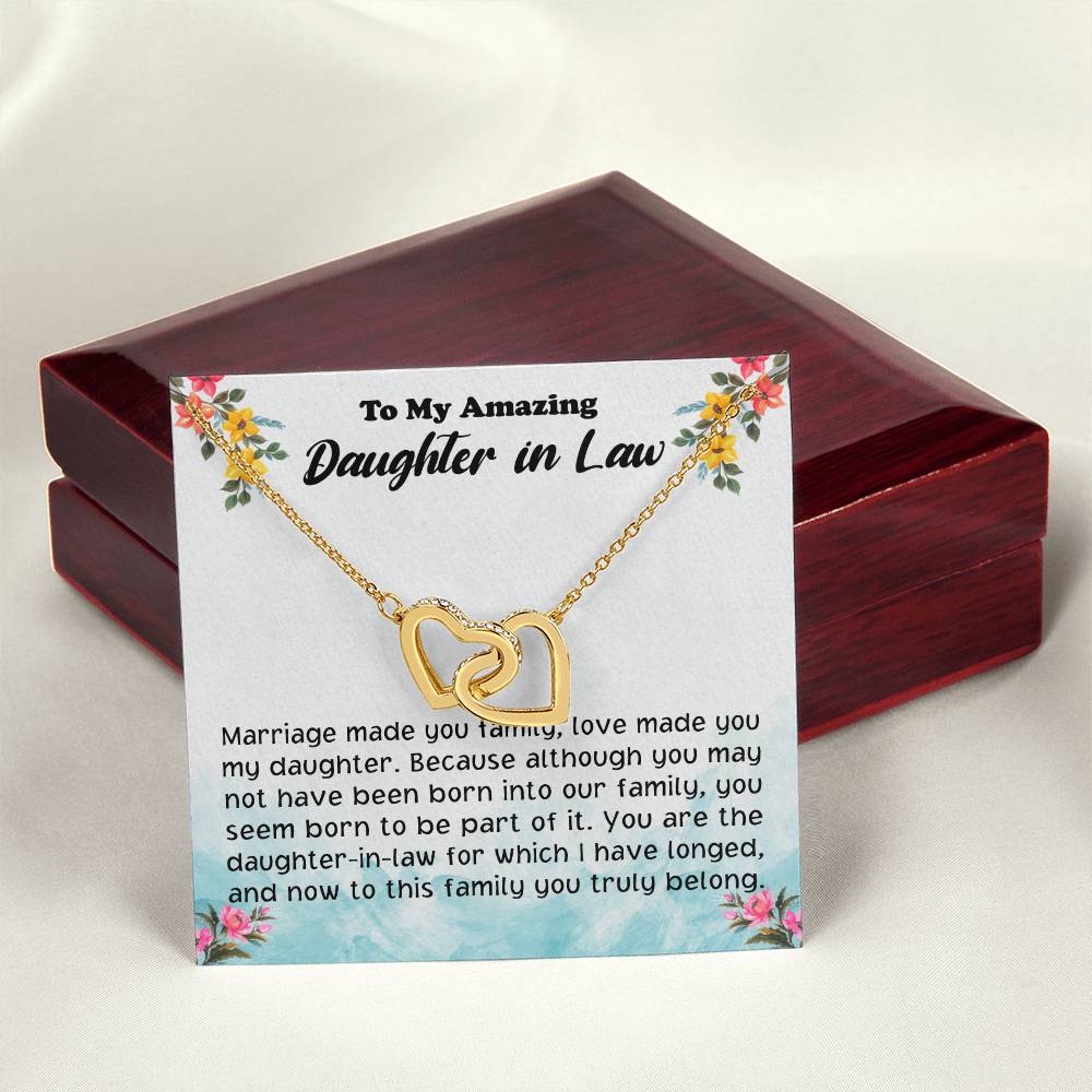 Daughter In Law Gift From Mother In Law To Bride Wedding Gift For Daughter-In-Law On Wedding Day Gift For Bride Interlocking Hearts Necklace