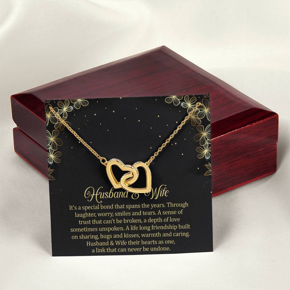 Husband & Wife Interlocking Hearts Necklace Message Card