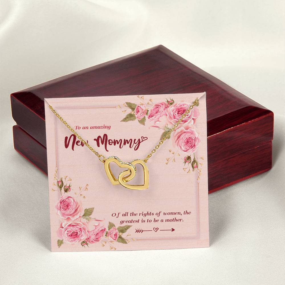 Amazing New Mom Mommy To Be Gift Pregnant Necklace Interlocking Hearts Necklace