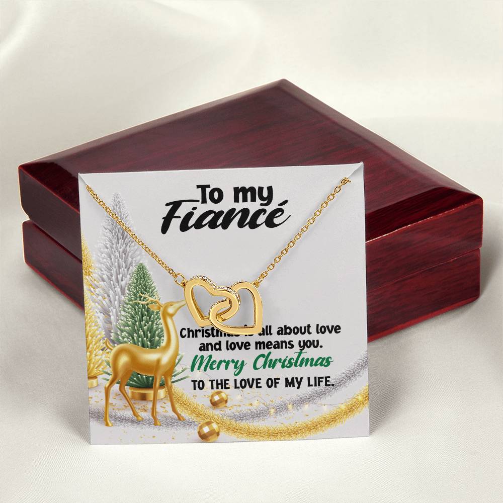 To My Fiancé Necklace Jewelry For My Fiancé Sentimental Gifts Necklace For Fiancé Christmas Gifts Necklace Gift Box Message Card Necklace Interlocking Hearts Necklace