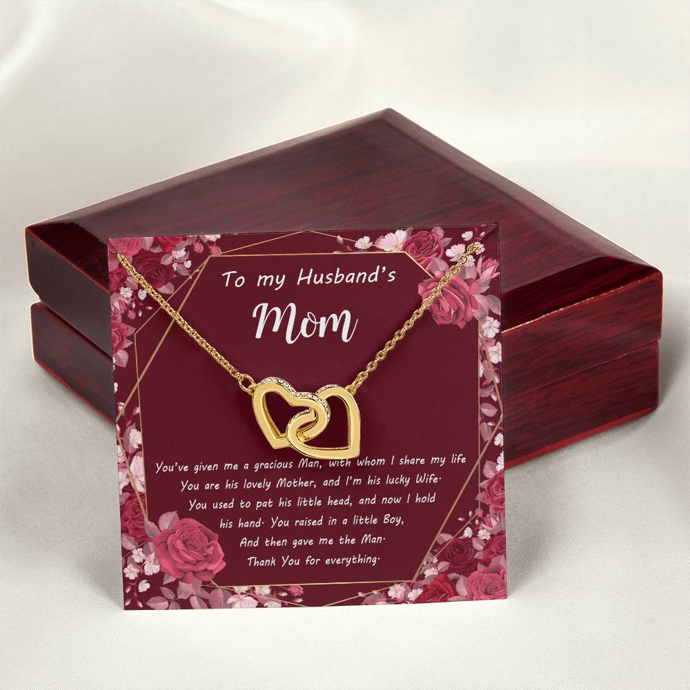 To My Husband'S Mom Interlocking Hearts Necklace