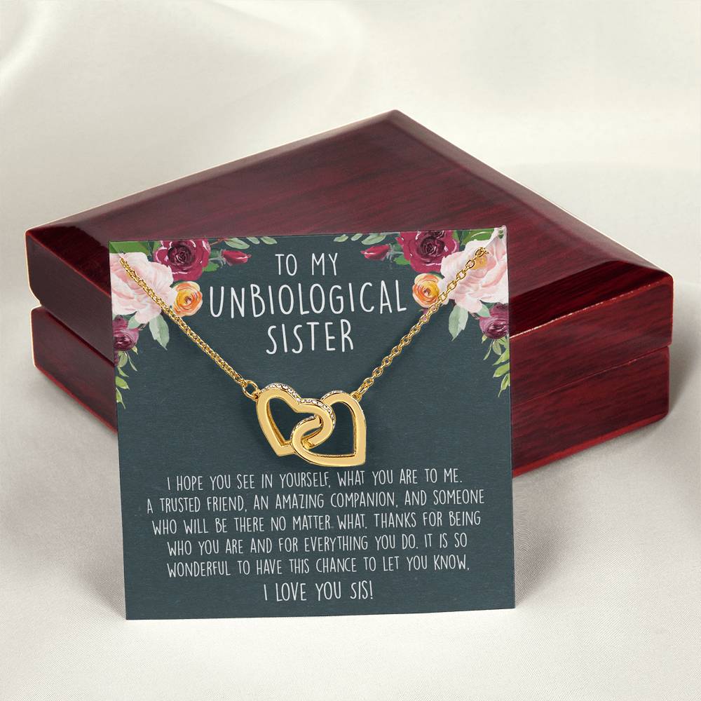 Unbiological Sister Necklace Soul Sister Big Little Sorority Sister In Law Necklace Step Sister Gift Tribe Necklace Best Friend Gift Bff Gift Interlocking Hearts Necklace