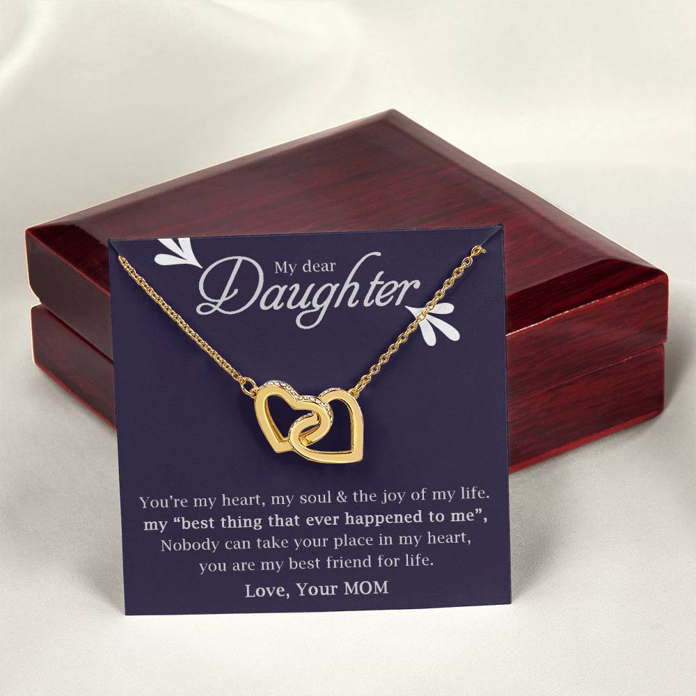 My Daughter-My Heart My Soul & The Joy Of My Life -Necklace Interlocking Hearts Necklace
