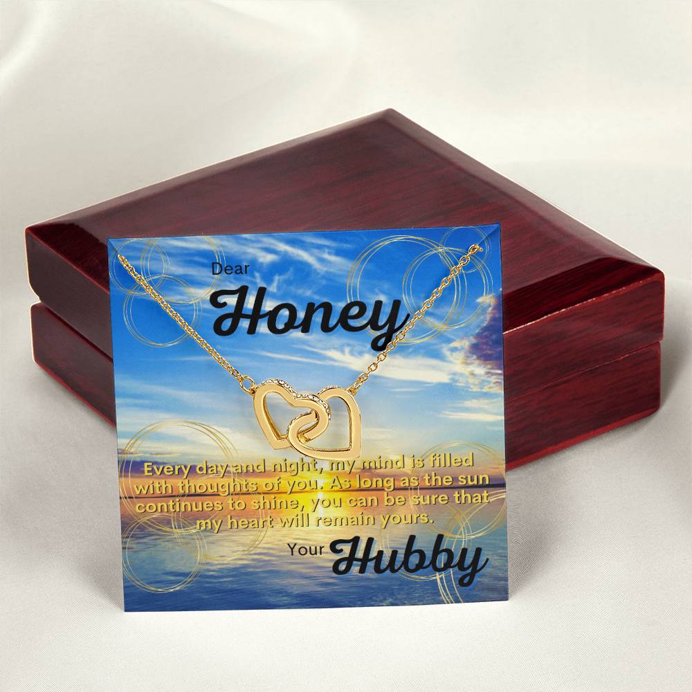 Husband To Wife Gift Partner Bae Girlfriend Significant Other. As Long As The Sun Continues To Shine You Can Be Sure That My Heart Will Remain Yours. Interlocking Hearts Necklace