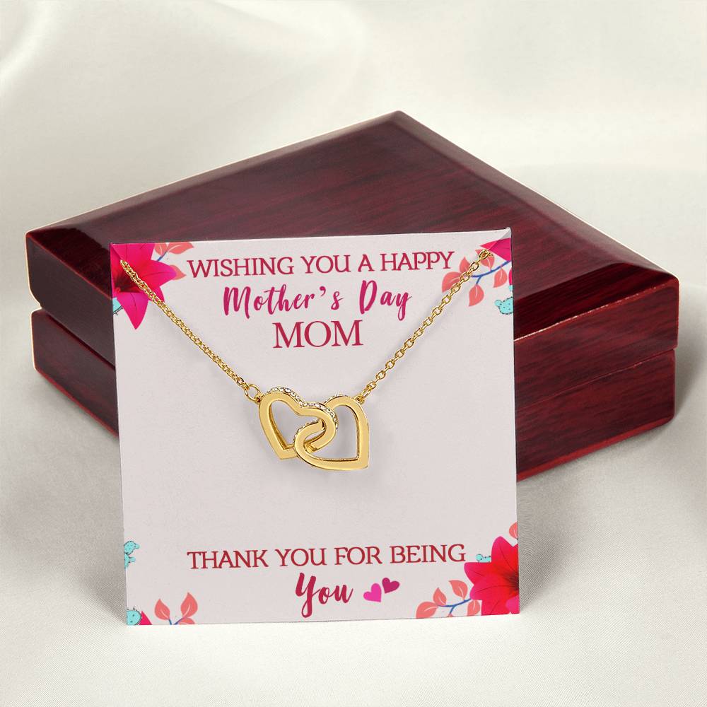 Best Gift For Mom Interlocking Hearts Necklace