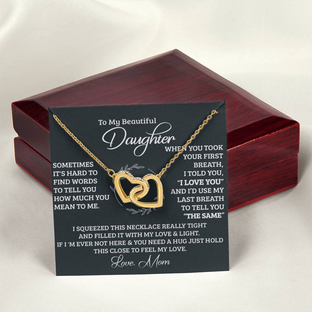Feel My Love Daughter Interlocking Hearts Necklace