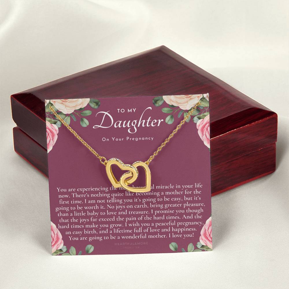 Pregnancy Gift For Daughter Baby Shower Gift Mom To Be Gift Expecting Mom Gift Pregnant Daughter Gift From Mom Interlocking Hearts Necklace