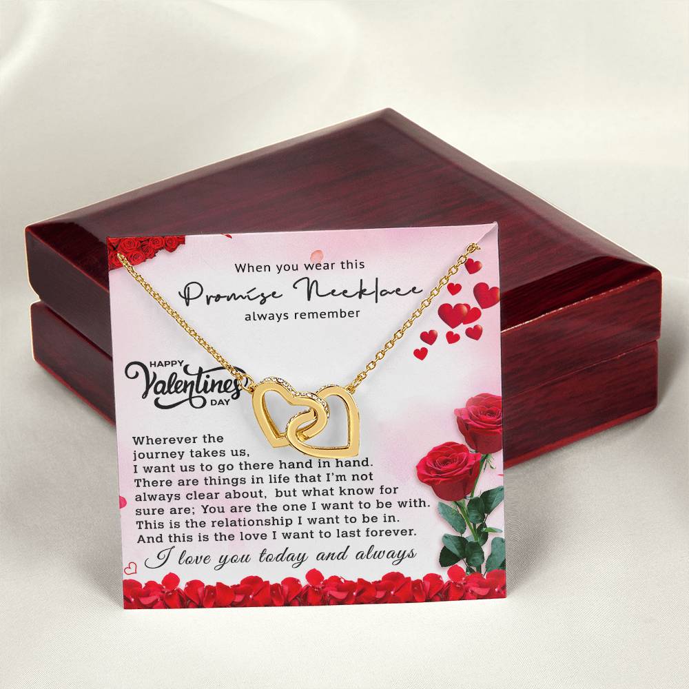 Valentines Day Gift For Girlfriend - Anniversary Gift For Girlfriend - Promise Necklace For Girlfriend From Boyfriend Interlocking Hearts Necklace