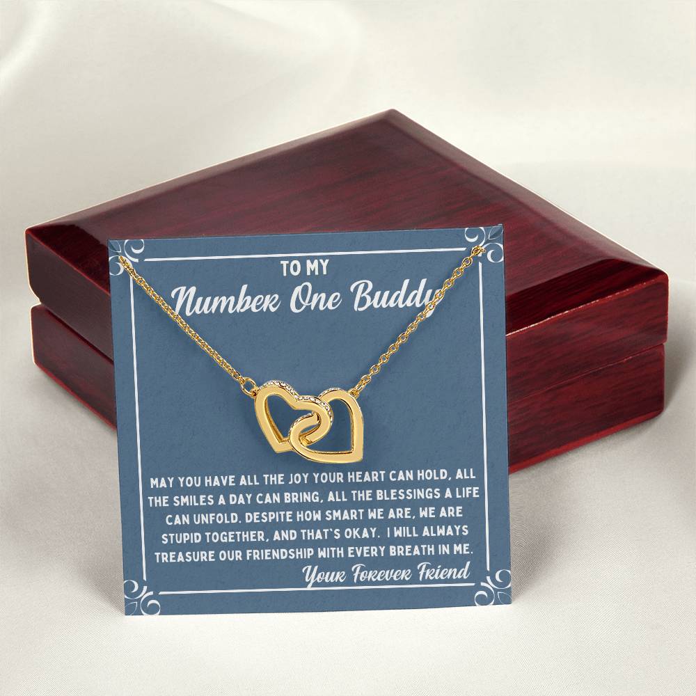 Buddy Treasure Our Friendship Interlocking Hearts Necklace
