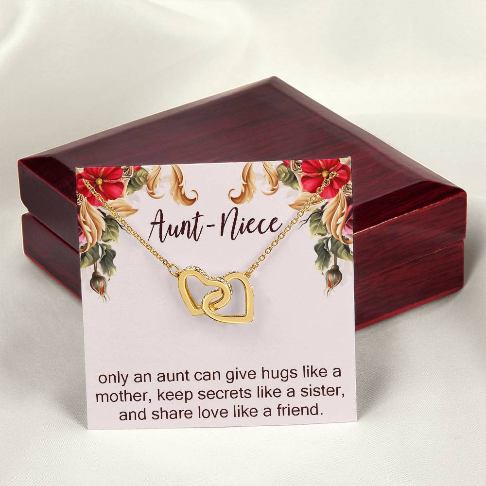 Aunt-Niece Necklace Niece-Aunt Gift Aunt And Niece Jewelry Birthday And Christmas Gift For Auntie Interlocking Hearts Necklace
