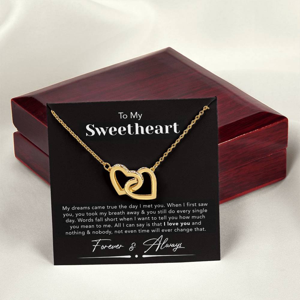 To My Sweetheart Two Hearts Necklace Interlocking Hearts Necklace