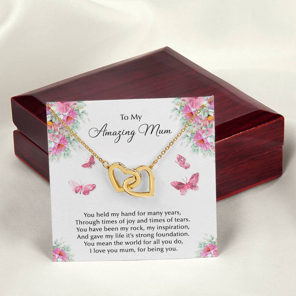 Amazing Mum Hearts Necklace Interlocking Hearts Necklace