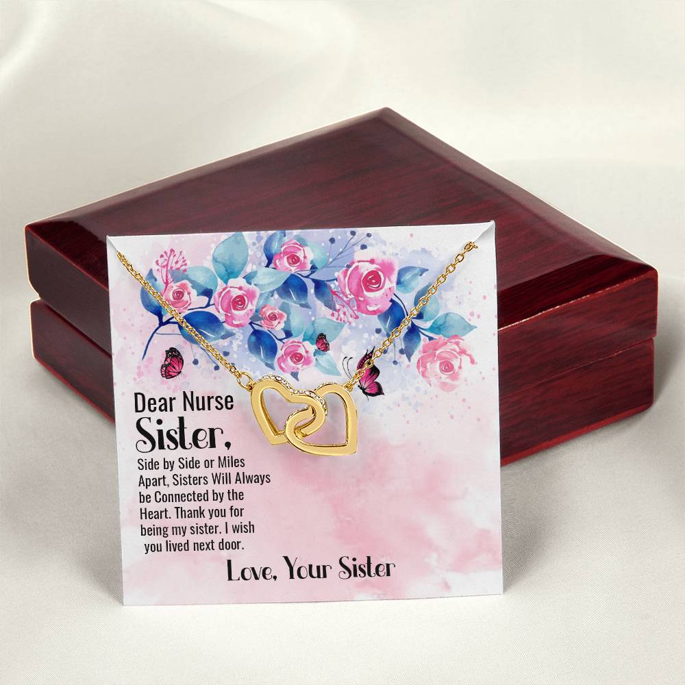 Dear Nurse Sister - Interlocking Heart Necklace Interlocking Hearts Necklace