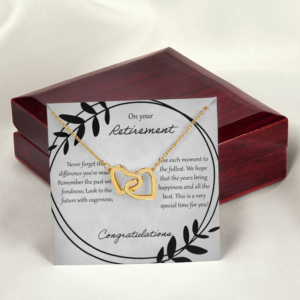 On Your Retirement Interlocking Hearts Necklace