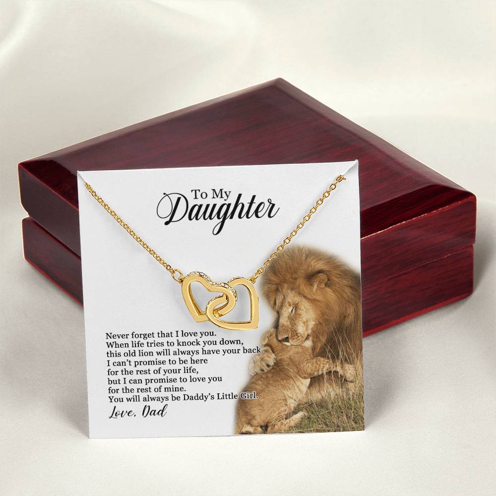 To My Daughter - You Will Always Be Daddy'S Little Girl Interlocking Hearts Necklace