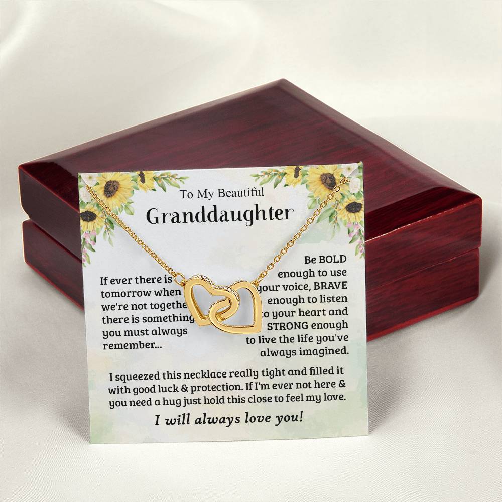 To My Granddaughter Always Remember This - Interlocking Hearts Necklace