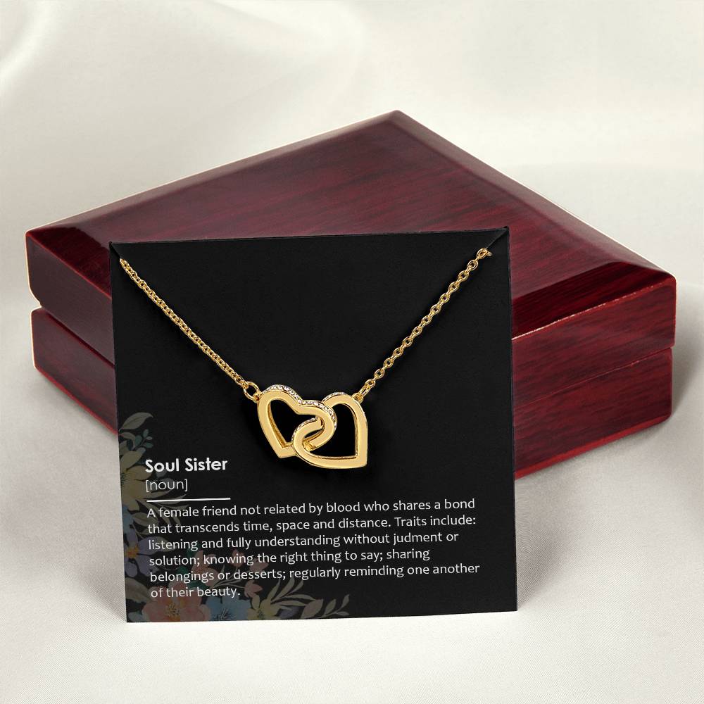 Soul Sister - Double Hearts Necklace Interlocking Hearts Necklace