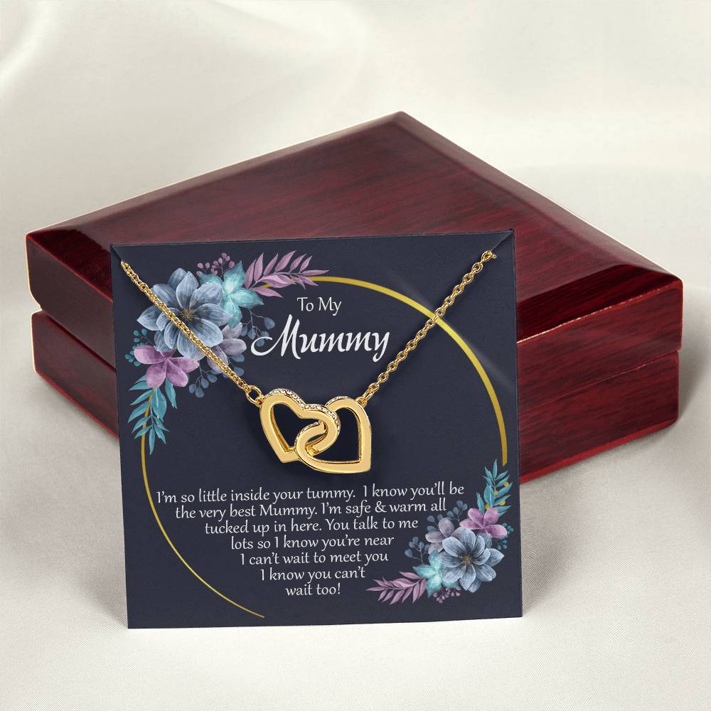 To My Mummy - From Your Tummy - Pregnancy Gift - Mother'S Day Gift - Luxury Necklace Interlocking Hearts Necklace