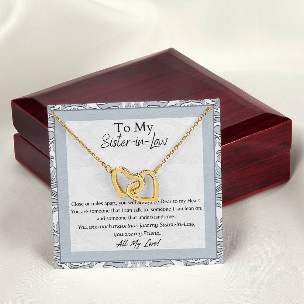 To My Sister-In-Law Interlocking Hearts Necklace