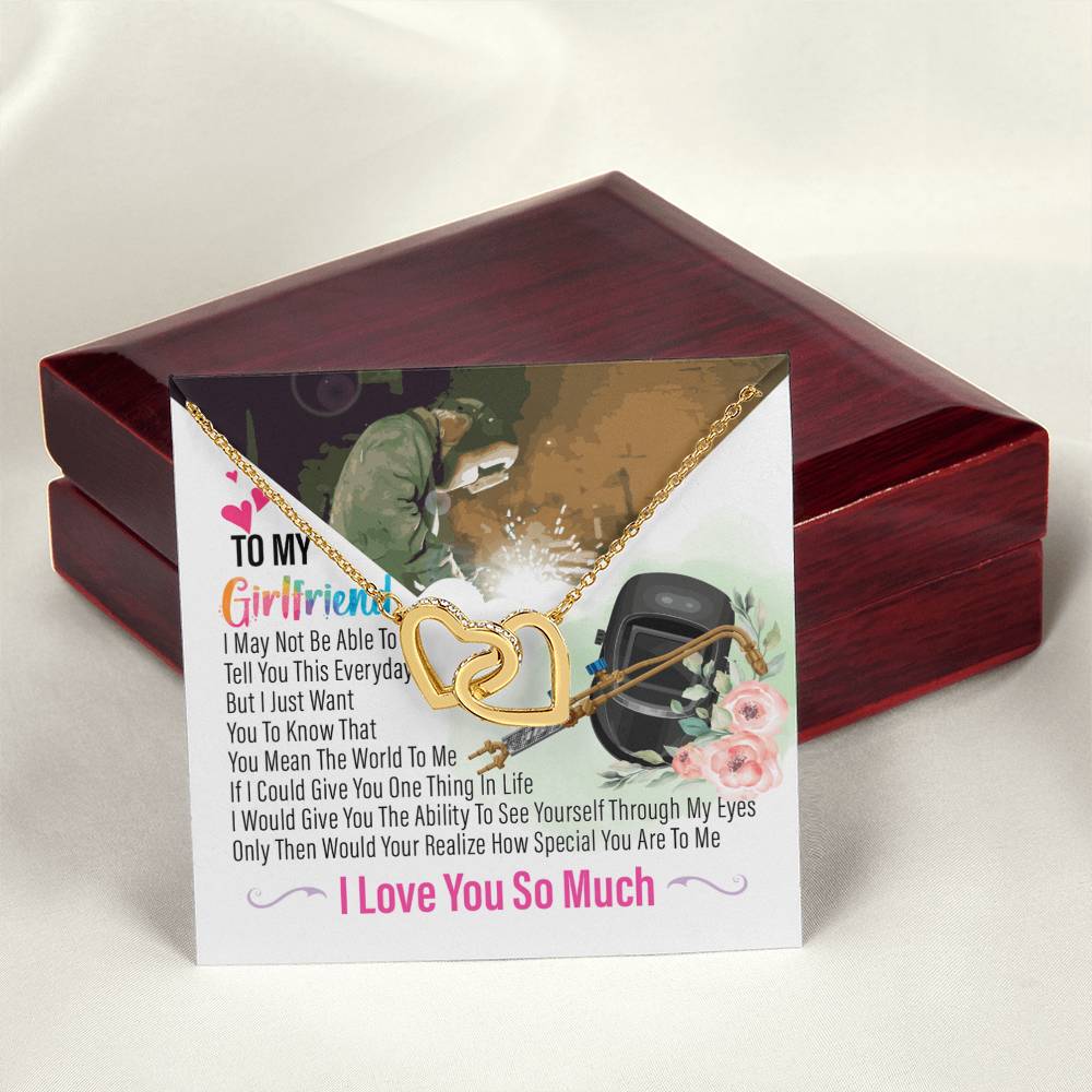 Welder'S Girlfriend- Interlocking Heart Necklace Interlocking Hearts Necklace