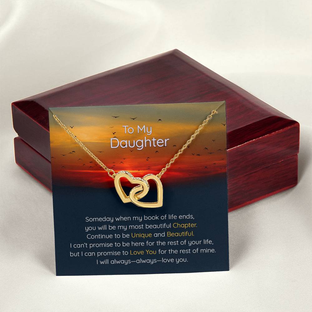 Daughter I Will Always Always Love You - Hearts Necklace Interlocking Hearts Necklace