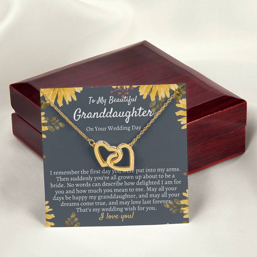 Granddaughter Wedding Day Gift Wedding Gift For Bride From Grandma To My Granddaughter On Her Wedding Day Interlocking Necklace Interlocking Hearts Necklace