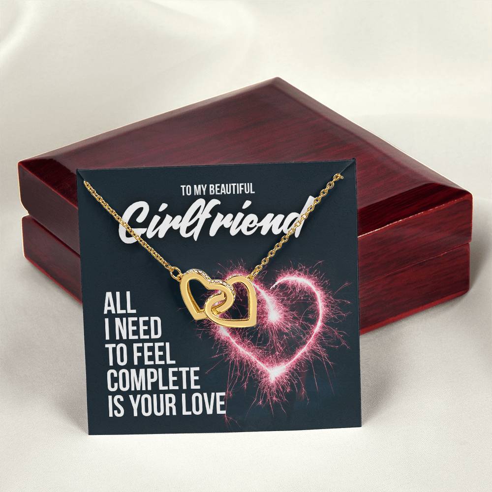 Two Hearts Necklace - Gorgeous Gift For Girlfriend Interlocking Hearts Necklace