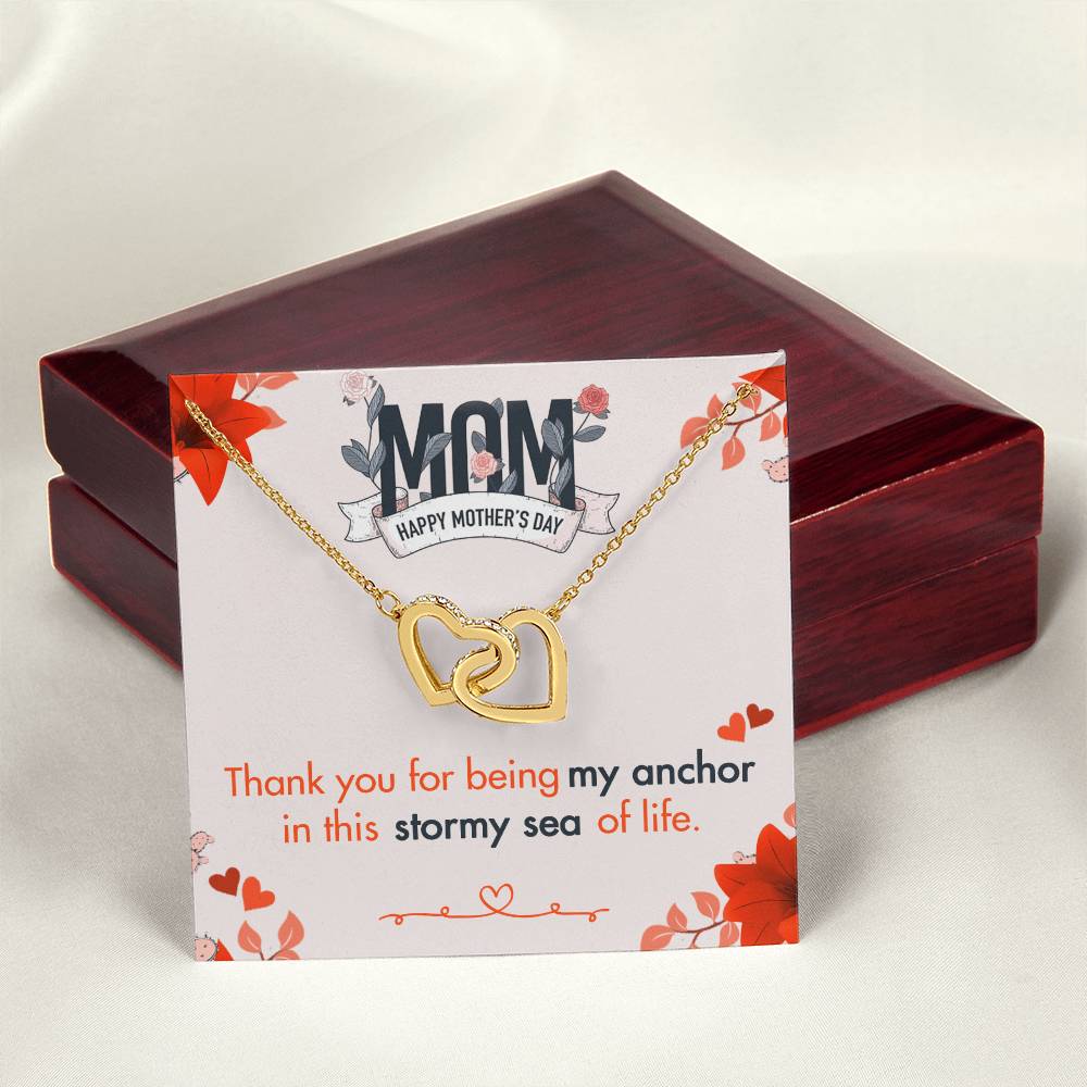 Thank You For Being My Anchor V2 Interlocking Hearts Necklace