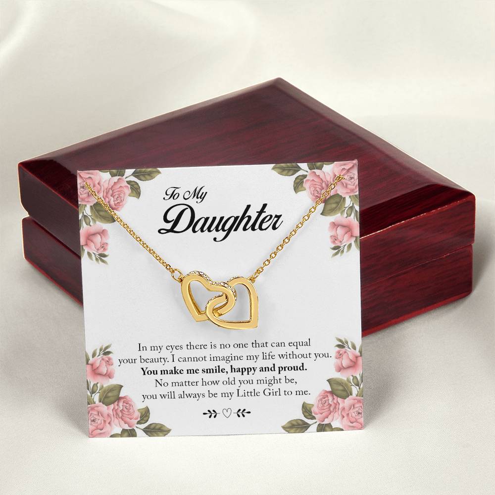 You Will Always Be My Little Girl Interlocking Hearts Necklace