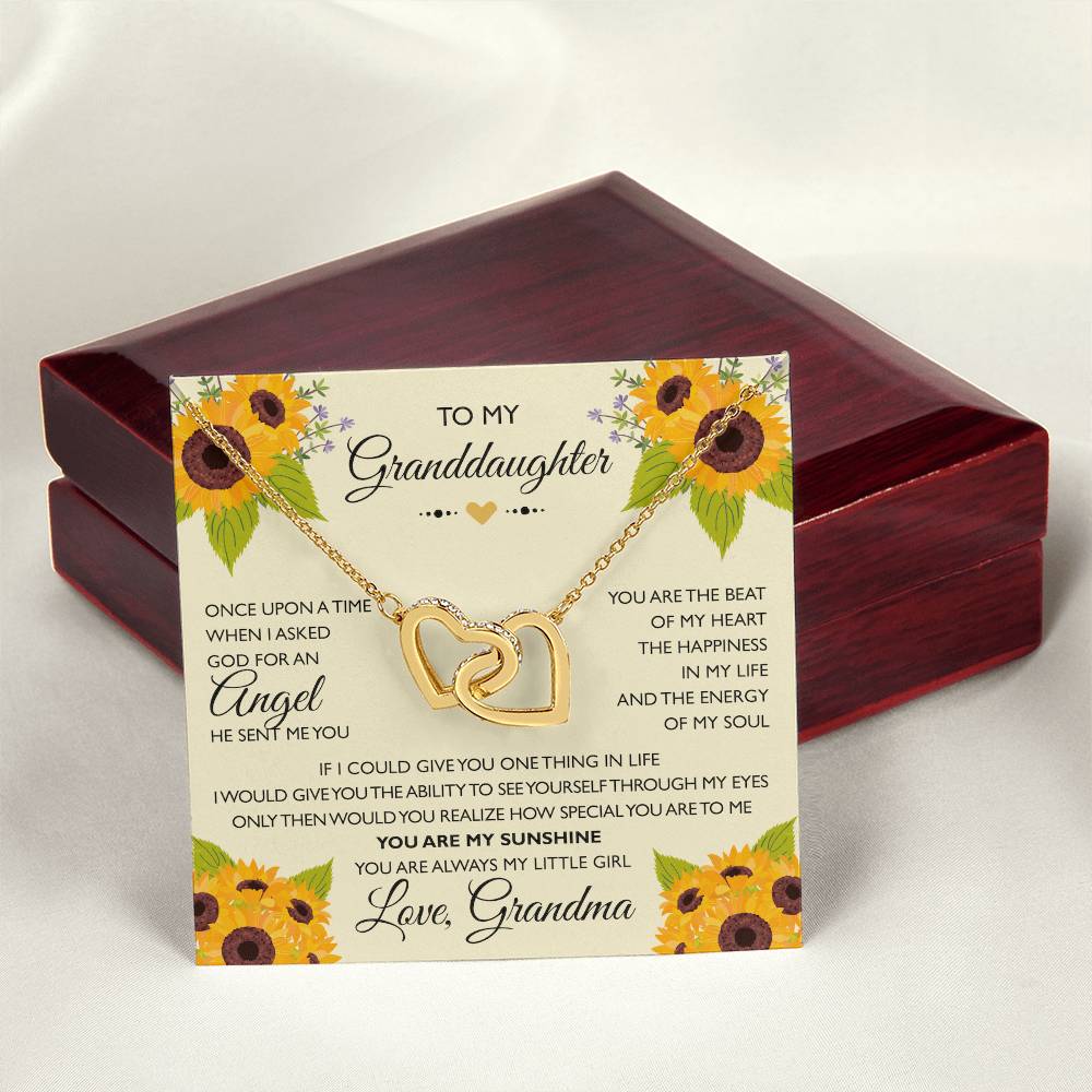 To My Granddaughter From Grandma - Interlocking Heart Necklace Interlocking Hearts Necklace