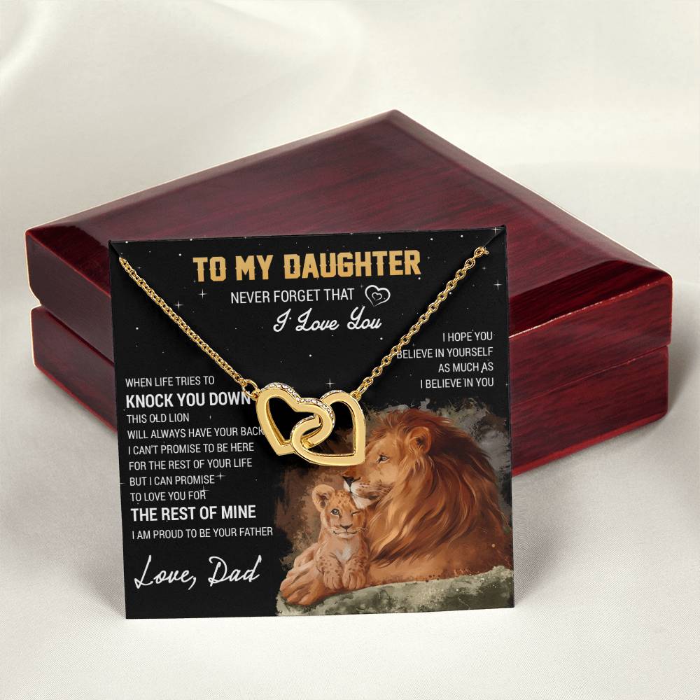 To My Daughter - Interlocking Hearts Necklace