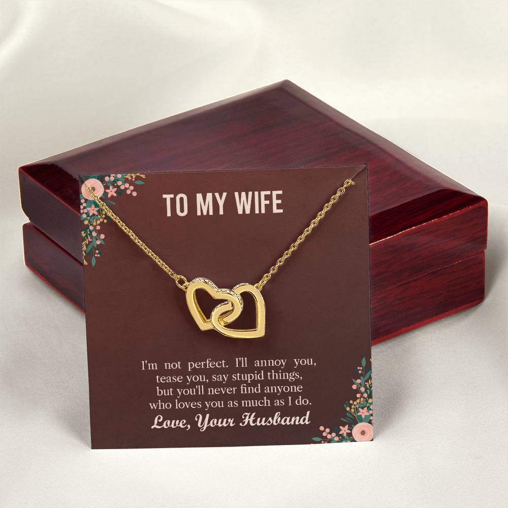Husband To Wife - I'M Not Perfect Interlocking Hearts Necklace