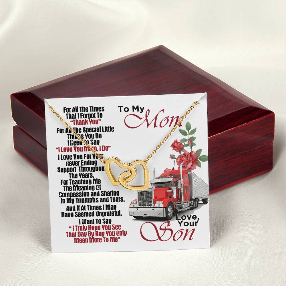 Trucker'S Mom- Interlocking Heart Necklace Interlocking Hearts Necklace