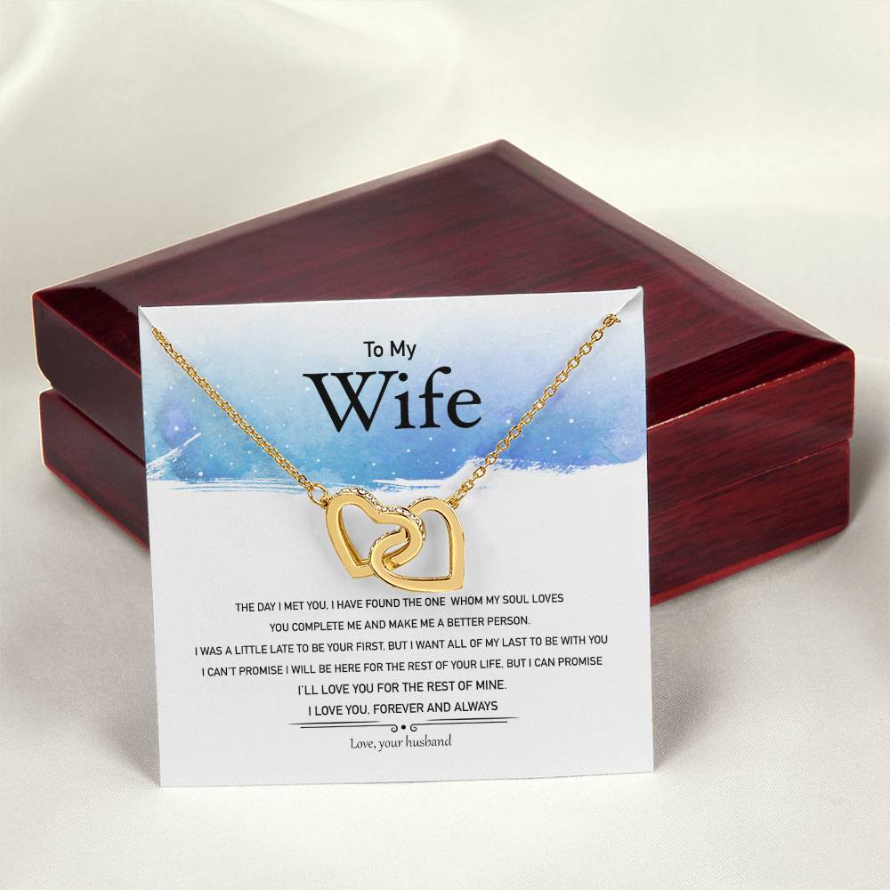 I Will Love You For The Rest Of Mine Interlocking Hearts Necklace