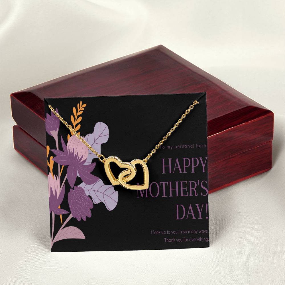 To My Best Mom Interlocking Hearts Necklace