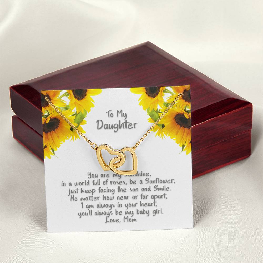 Daughter My Sunshine - Hearts Necklace Interlocking Hearts Necklace