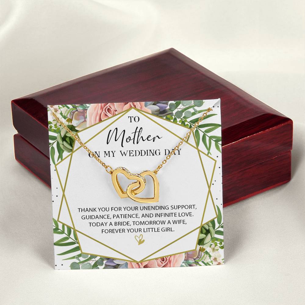 Gift For Mom On Wedding Day Necklace Mother Wedding Gift Necklace Mom Wedding Interlocking Hearts Necklace Thank You Momther Wedding Gift