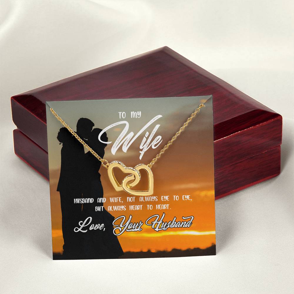 To My Wife- Always Heart To Heart Necklace Interlocking Hearts Necklace